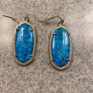 Kendra Scott large turquoise and silver earrings